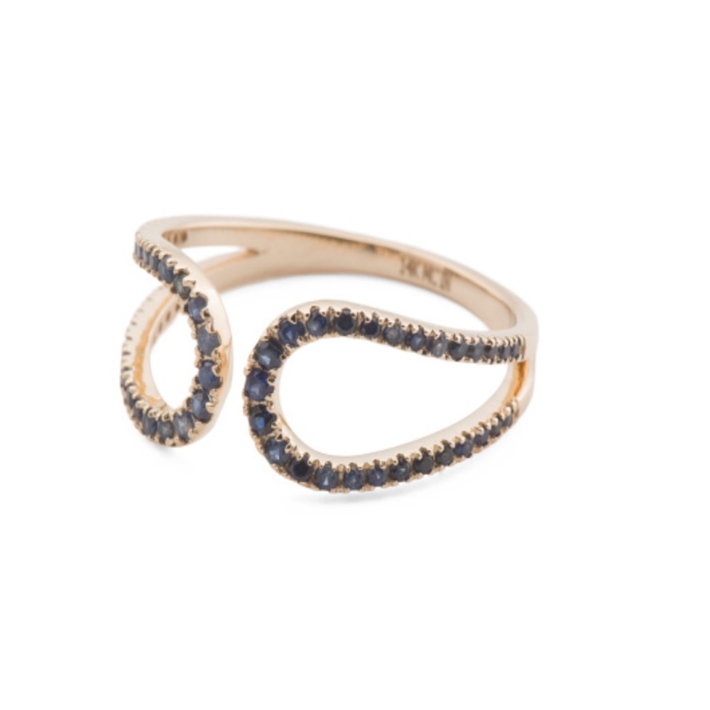 14K GOLD BLUE SAPPHIRE RING
